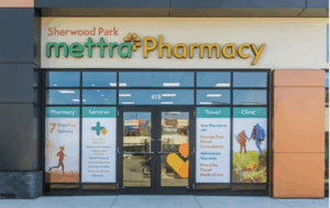 Sherwood Park Mettra Pharmacy storefront exterior